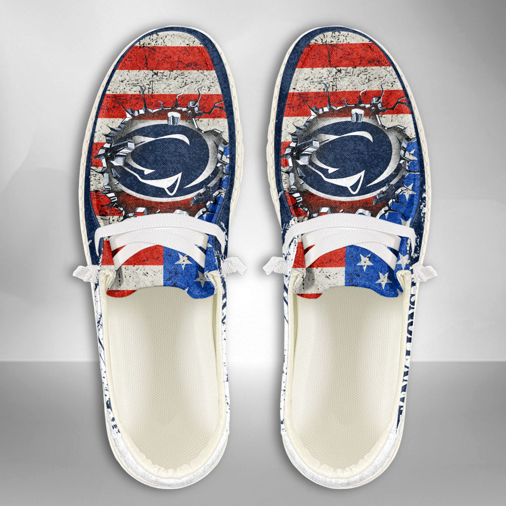 JWFancy NCAA Penn State Nittany Lions Hey Dude Shoes Wally Men's Lace Up Loafers Comfortable For Men And Women