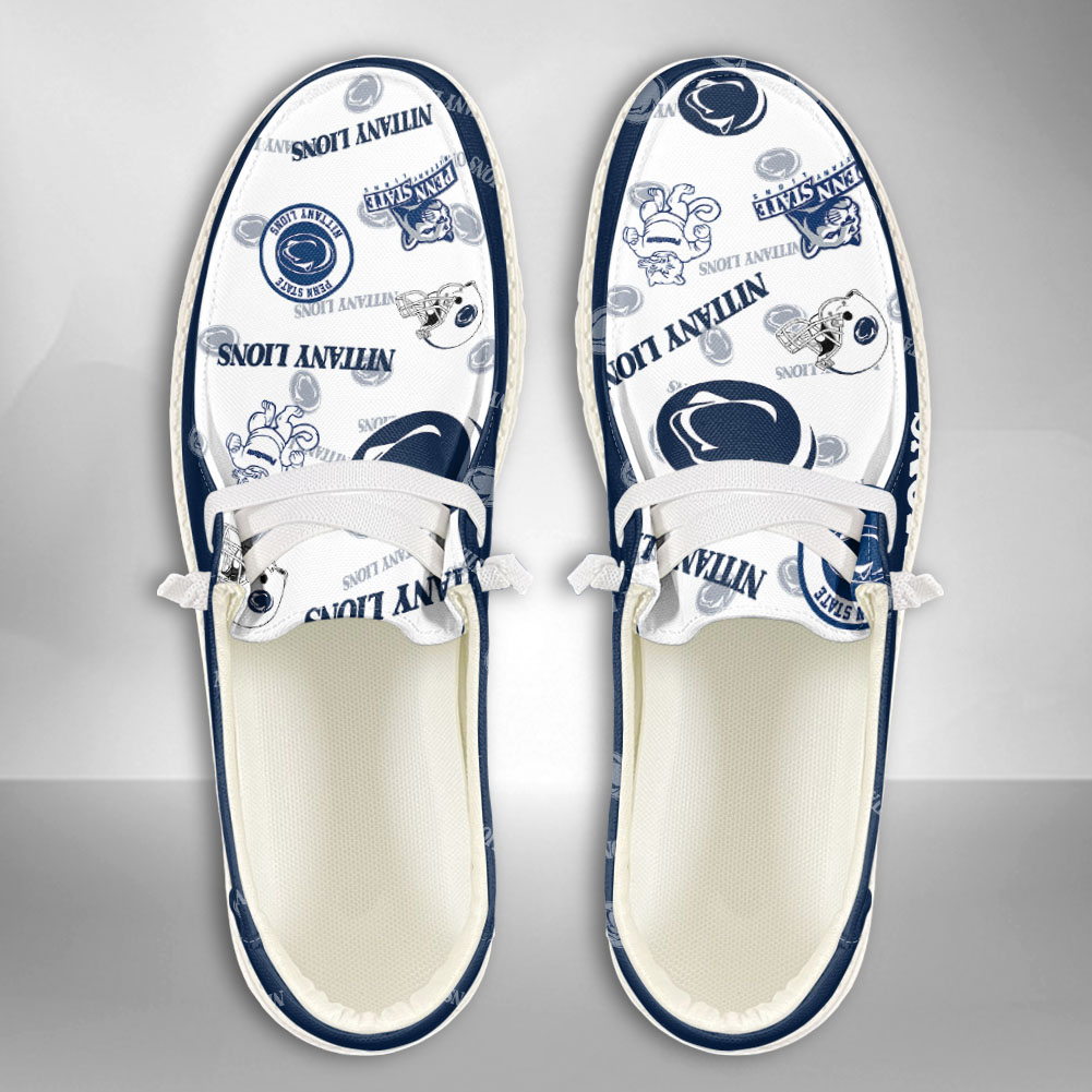 JWFancy NCAA Penn State Nittany Lions Hey Dude Shoes Wally Men's Lace Up Loafers Comfortable For Men And Women