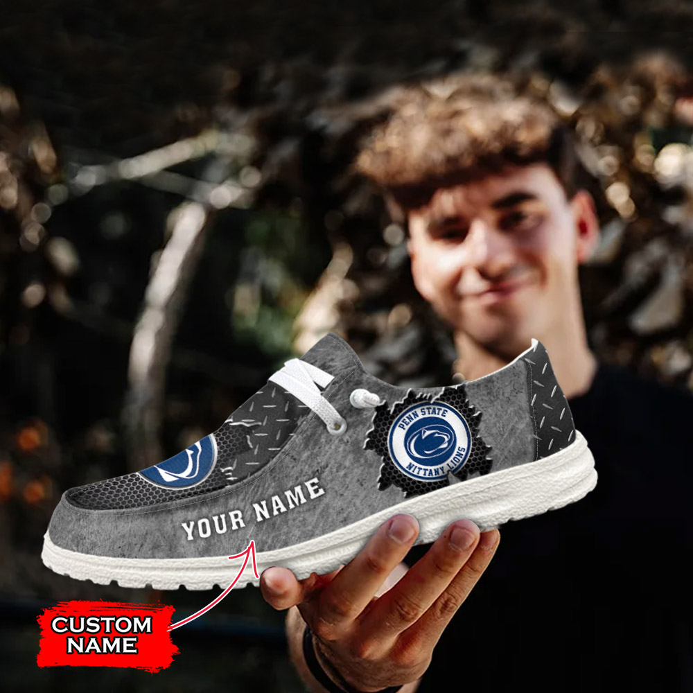 JWFancy NCAA Penn State Nittany Lions Hey Dude Shoes Wally Men's Lace Up Loafers Comfortable For Men And Women