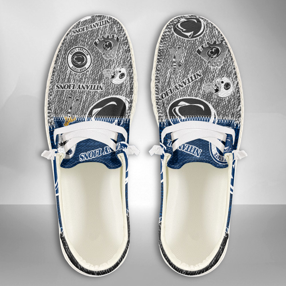 JWFancy NCAA Penn State Nittany Lions Hey Dude Shoes Wally Men's Lace Up Loafers Comfortable For Men And Women