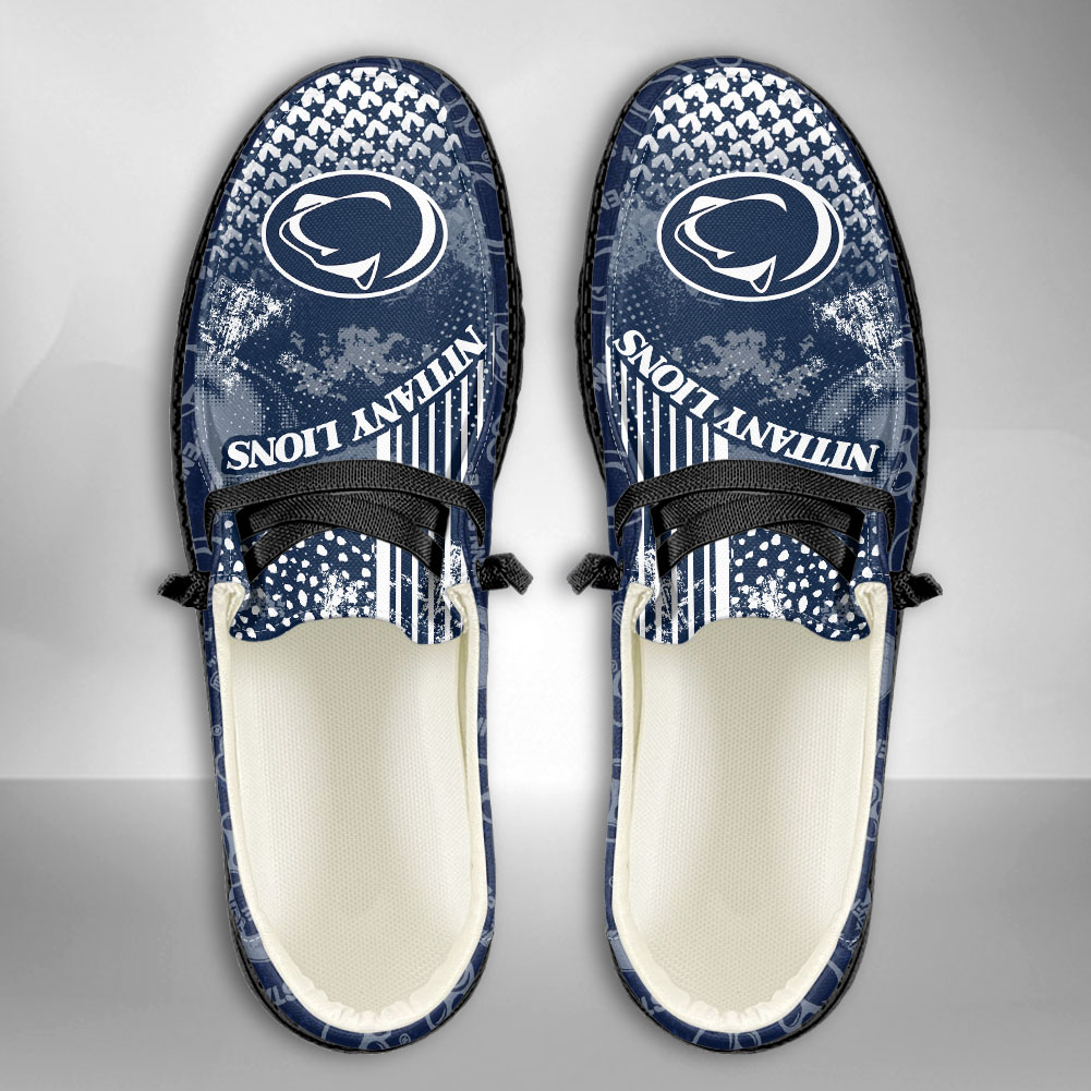 JWFancy NCAA Penn State Nittany Lions Hey Dude Shoes Wally Men's Lace Up Loafers Comfortable For Men And Women