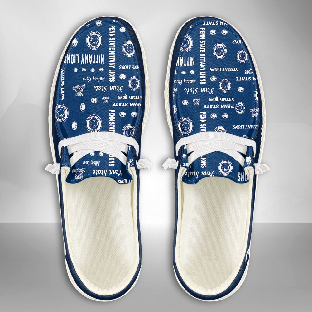 JWFancy NCAA Penn State Nittany Lions Hey Dude Shoes Wally Men's Lace Up Loafers Comfortable For Men And Women