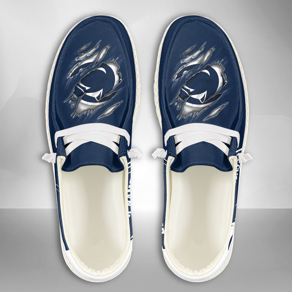 JWFancy NCAA Penn State Nittany Lions Hey Dude Shoes Wally Men's Lace Up Loafers Comfortable For Men And Women