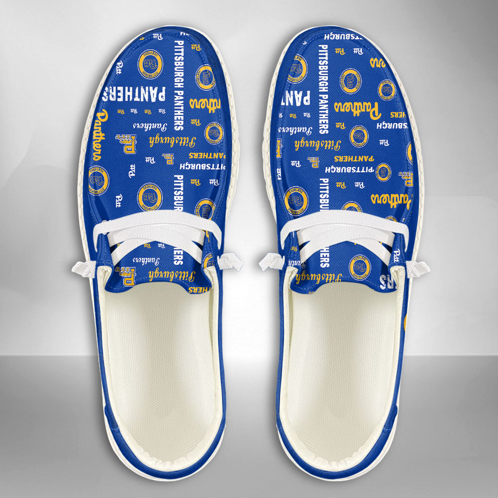 JWFancy NCAA Pittsburgh Panthers Hey Dude Shoes Wally Men's Lace Up Loafers Comfortable For Men And Women