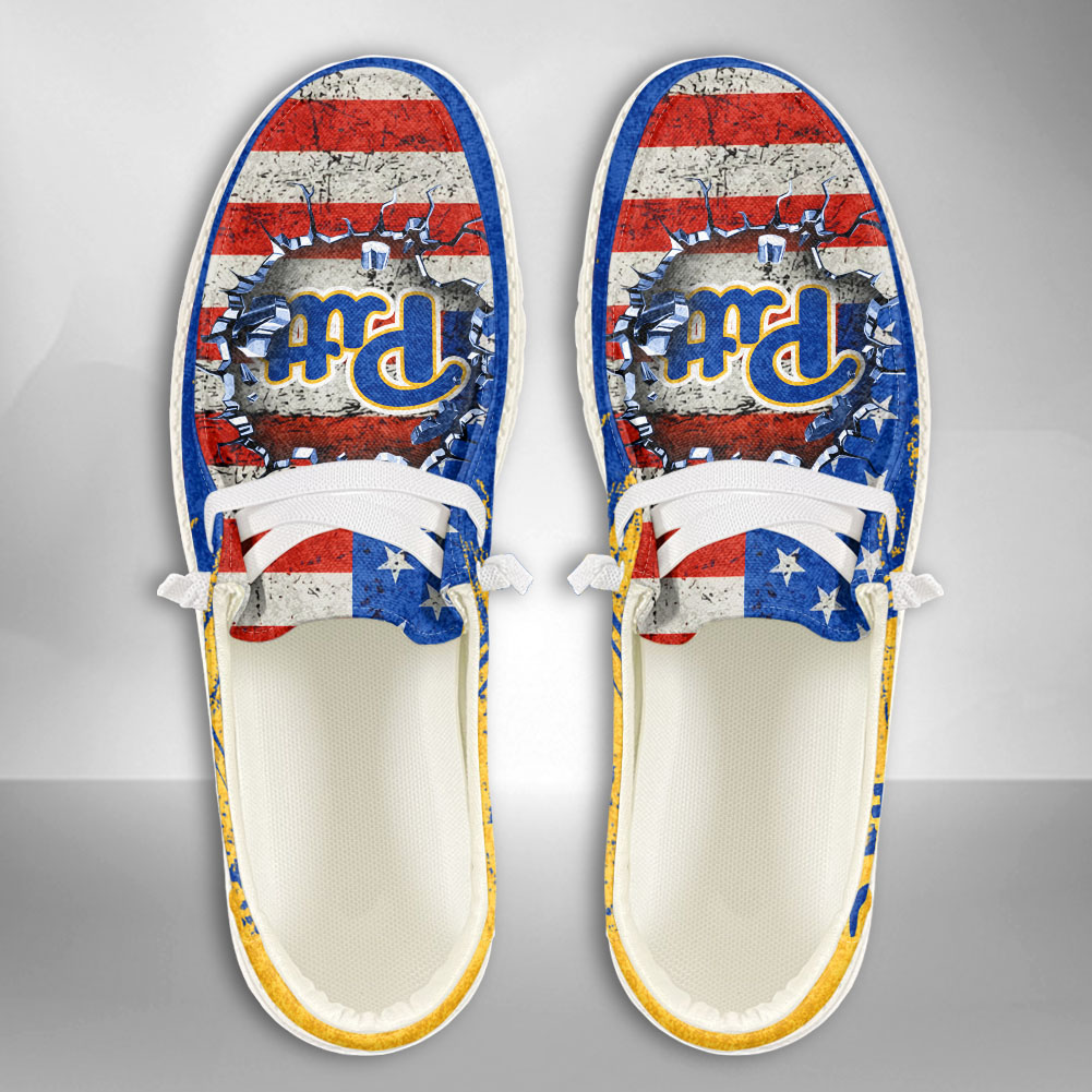 JWFancy NCAA Pittsburgh Panthers Hey Dude Shoes Wally Men's Lace Up Loafers Comfortable For Men And Women