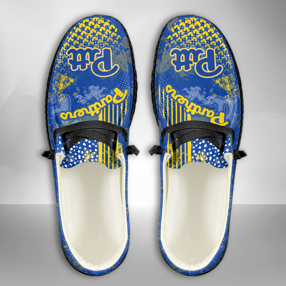 JWFancy NCAA Pittsburgh Panthers Hey Dude Shoes Wally Men's Lace Up Loafers Comfortable For Men And Women