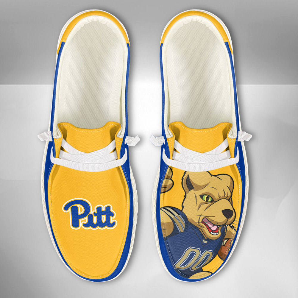 JWFancy NCAA Pittsburgh Panthers Hey Dude Shoes Wally Men's Lace Up Loafers Comfortable For Men And Women