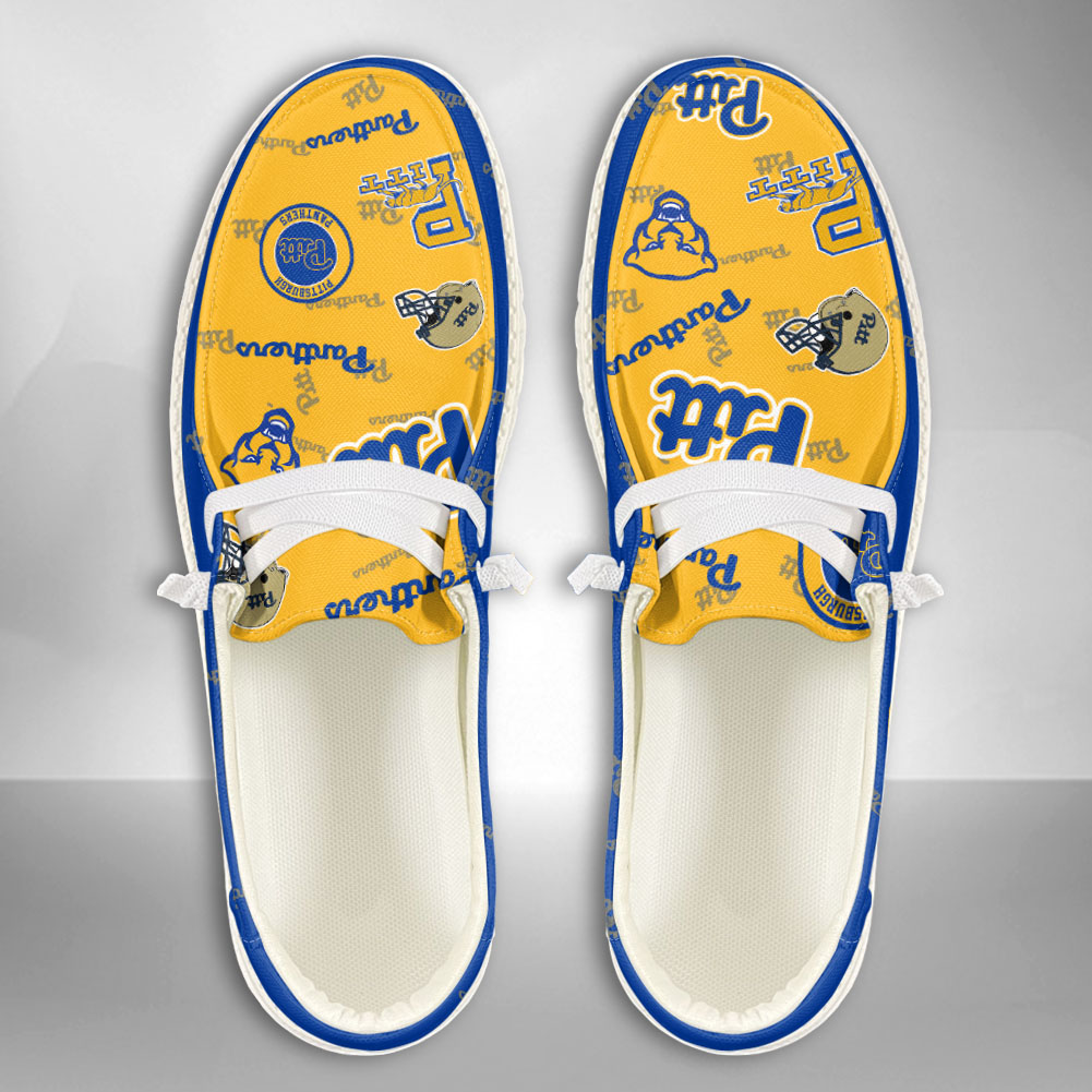 JWFancy NCAA Pittsburgh Panthers Hey Dude Shoes Wally Men's Lace Up Loafers Comfortable For Men And Women
