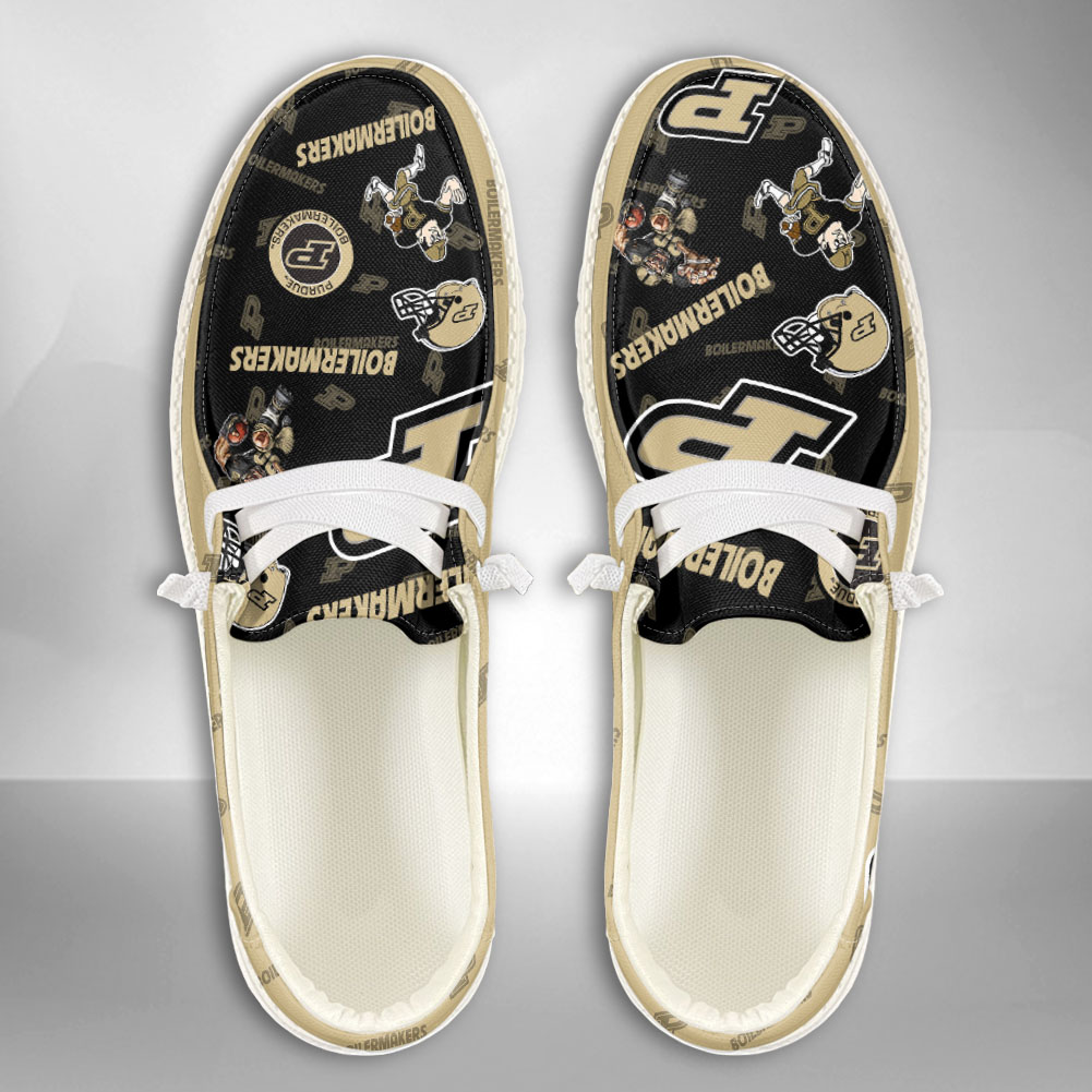 JWFancy NCAA Purdue Boilermakers Hey Dude Shoes Wally Men's Lace Up Loafers Comfortable For Men And Women