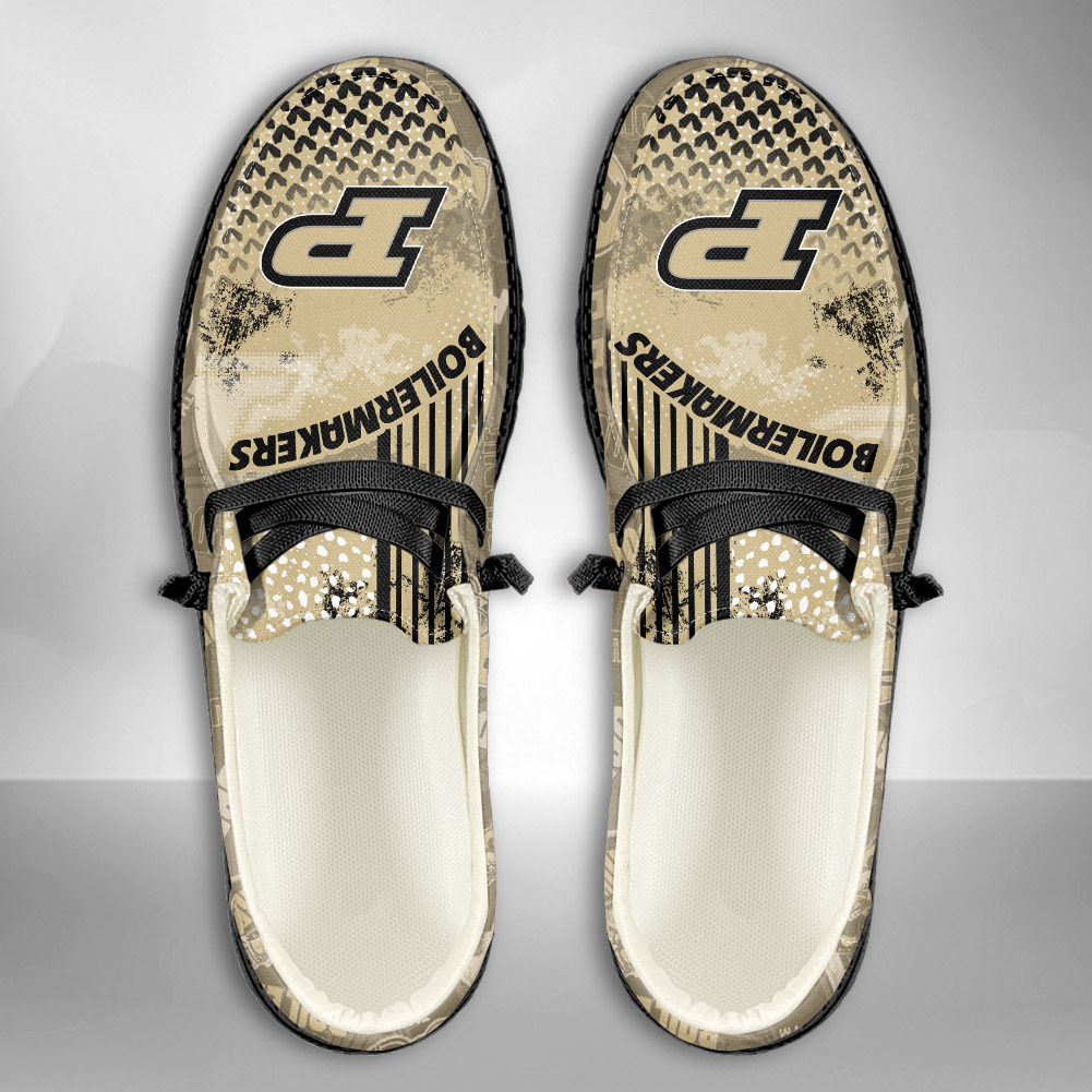 JWFancy NCAA Purdue Boilermakers Hey Dude Shoes Wally Men's Lace Up Loafers Comfortable For Men And Women