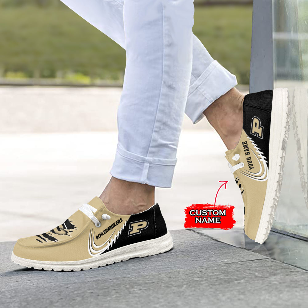 JWFancy NCAA Purdue Boilermakers Hey Dude Shoes Wally Men's Lace Up Loafers Comfortable For Men And Women