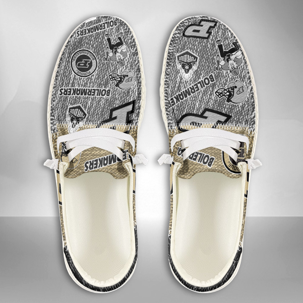JWFancy NCAA Purdue Boilermakers Hey Dude Shoes Wally Men's Lace Up Loafers Comfortable For Men And Women
