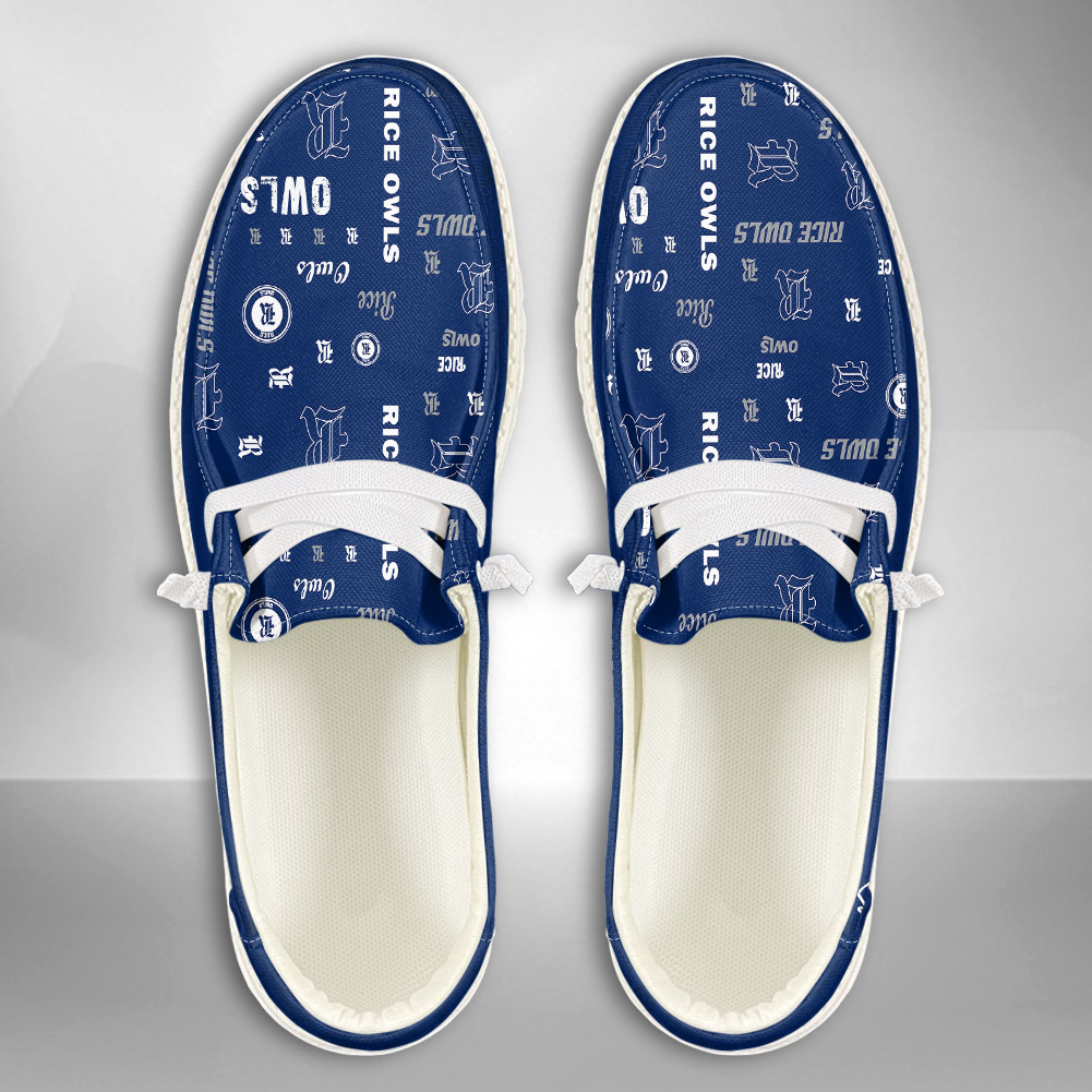 JWFancy NCAA Rice Owls Hey Dude Shoes Wally Men's Lace Up Loafers Comfortable For Men And Women