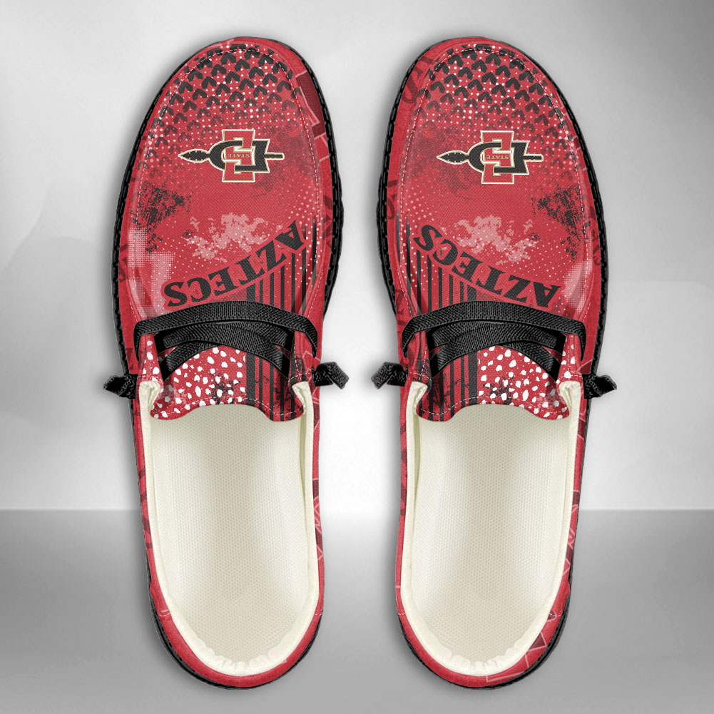 JWFancy NCAA San Diego State Aztecs Hey Dude Shoes Wally Men's Lace Up Loafers Comfortable For Men And Women