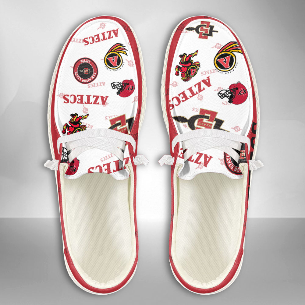 JWFancy NCAA San Diego State Aztecs Hey Dude Shoes Wally Men's Lace Up Loafers Comfortable For Men And Women