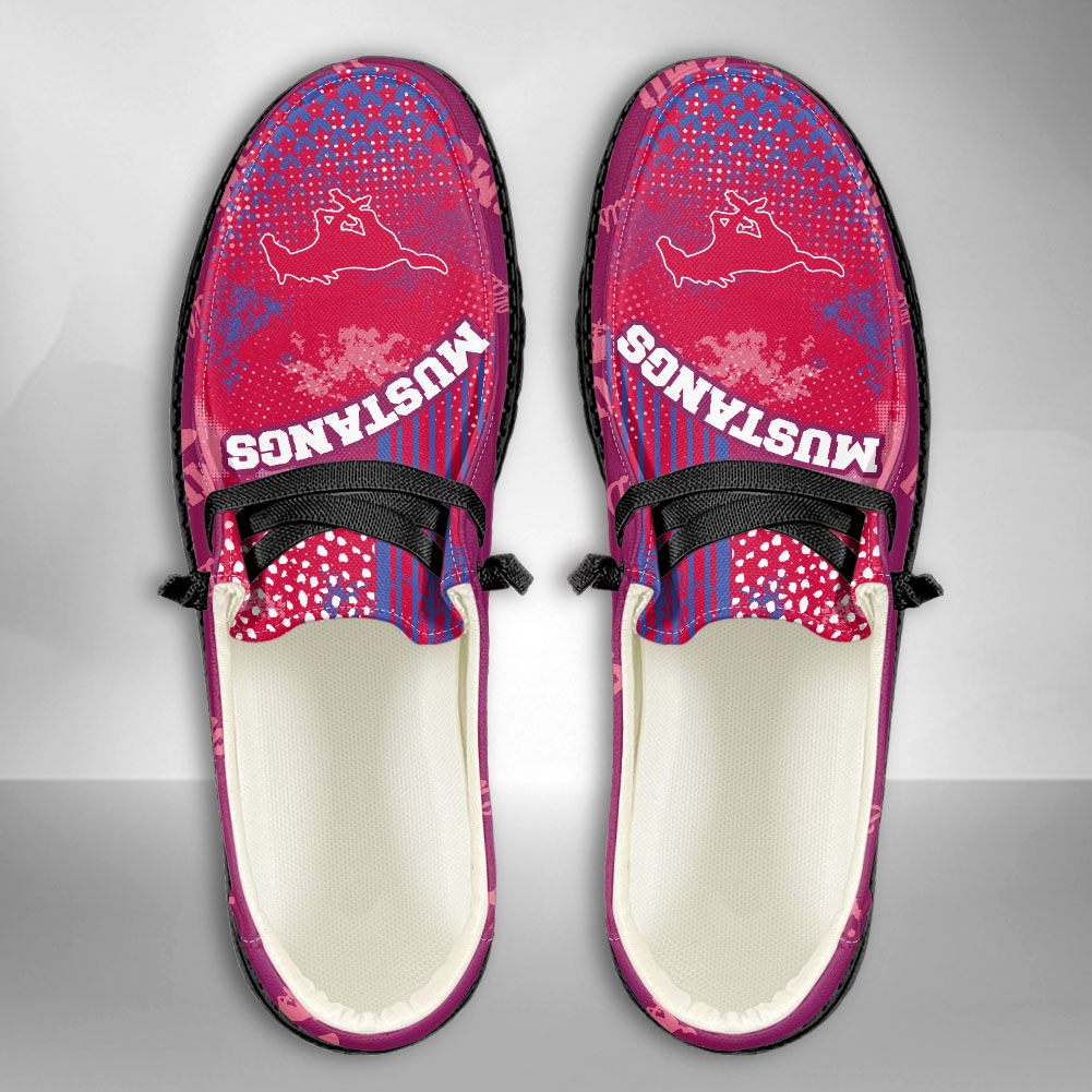 JWFancy NCAA SMU Mustangs Hey Dude Shoes Wally Men's Lace Up Loafers Comfortable For Men And Women
