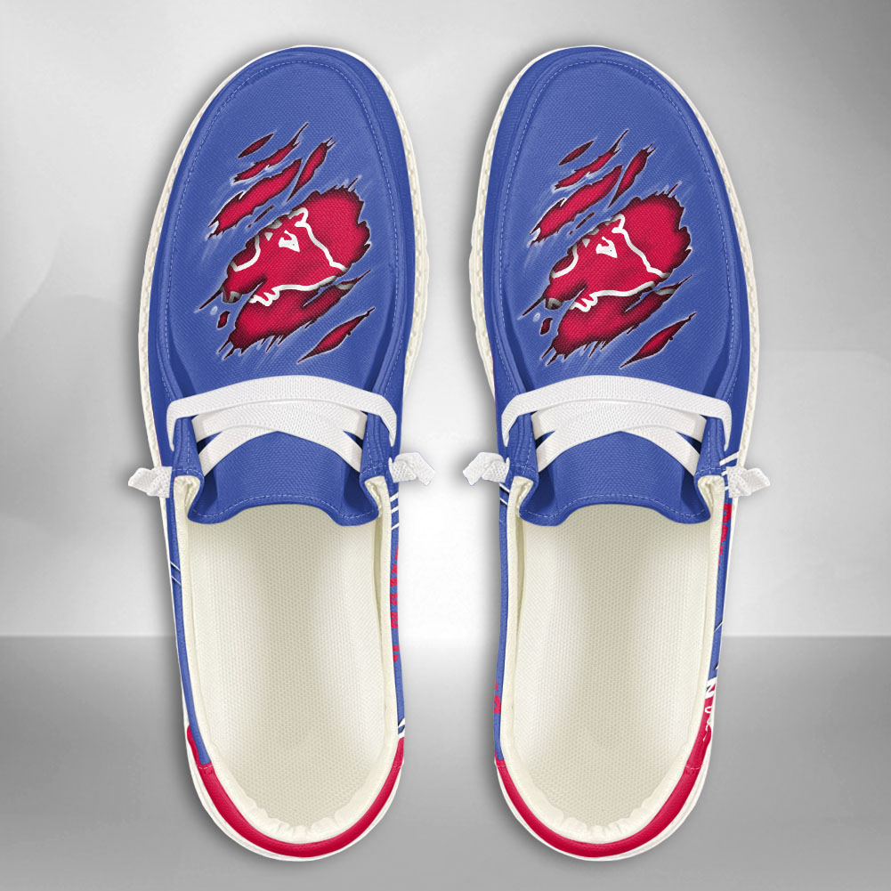 JWFancy NCAA SMU Mustangs Hey Dude Shoes Wally Men's Lace Up Loafers Comfortable For Men And Women
