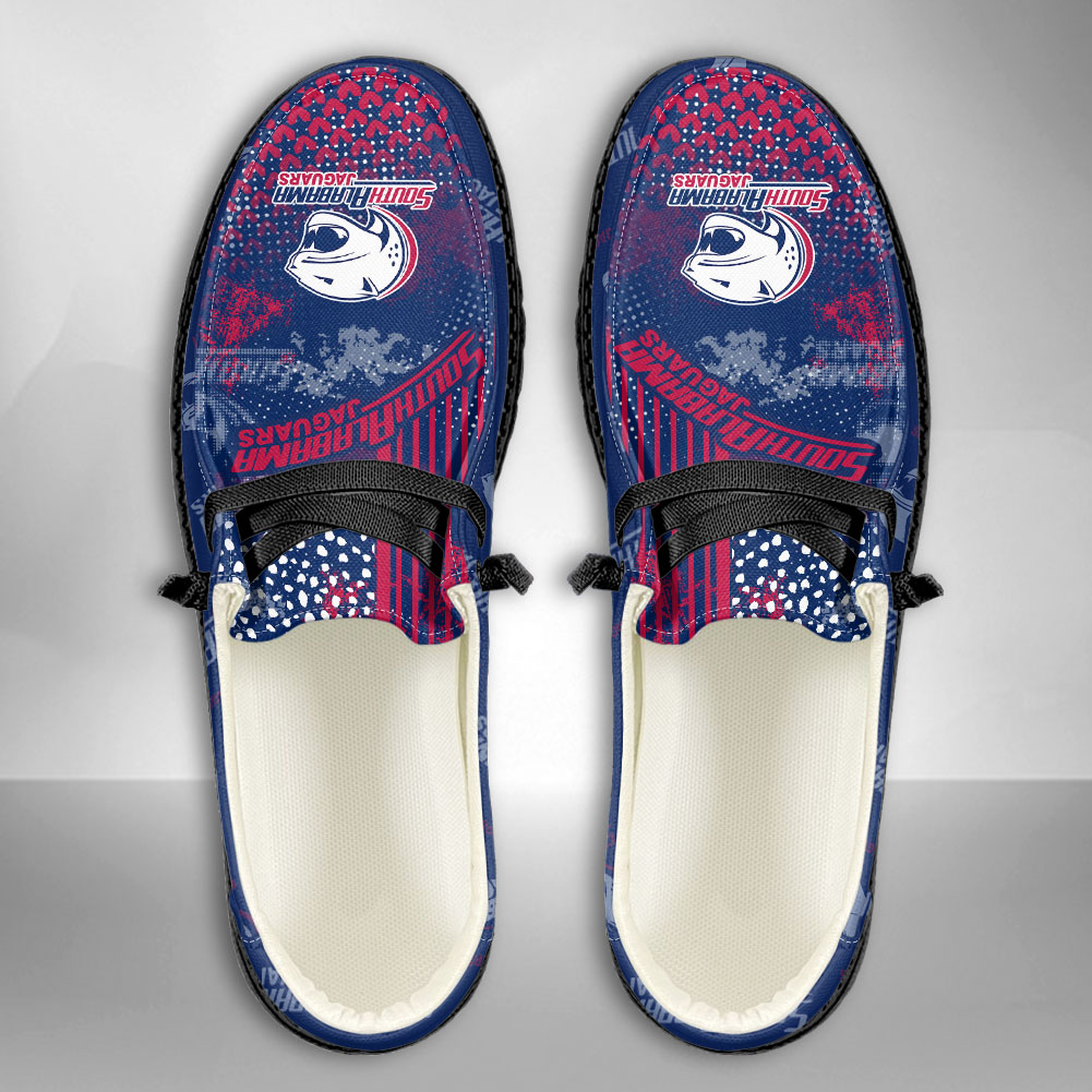 JWFancy NCAA South Alabama Jaguars Hey Dude Shoes Wally Men's Lace Up Loafers Comfortable For Men And Women