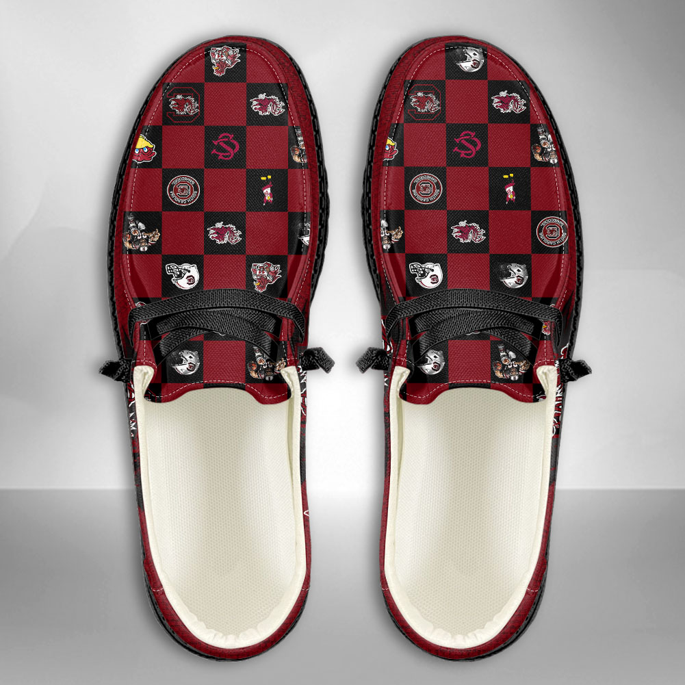 JWFancy NCAA South Carolina Gamecocks Hey Dude Shoes Wally Men's Lace Up Loafers Comfortable For Men And Women