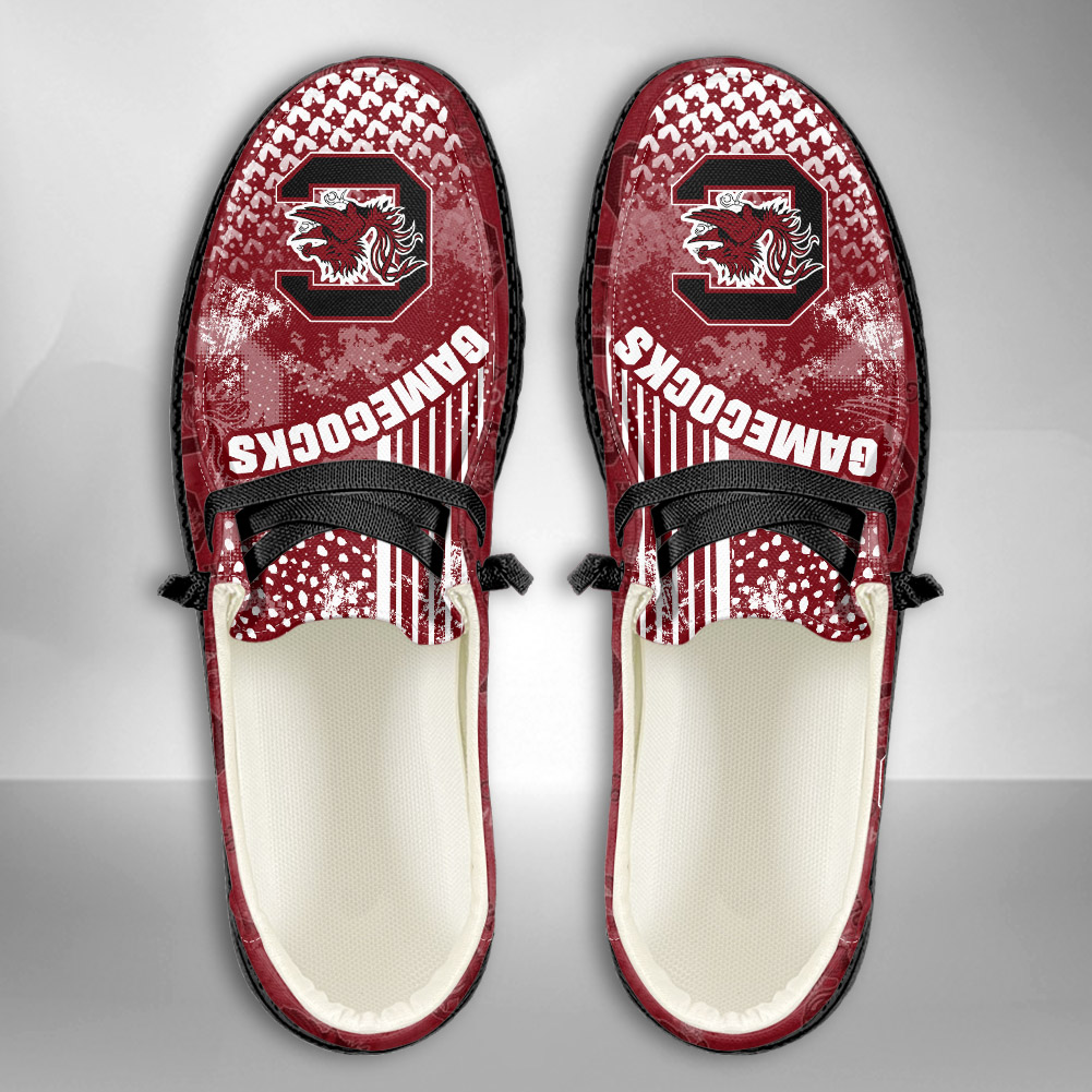 JWFancy NCAA South Carolina Gamecocks Hey Dude Shoes Wally Men's Lace Up Loafers Comfortable For Men And Women