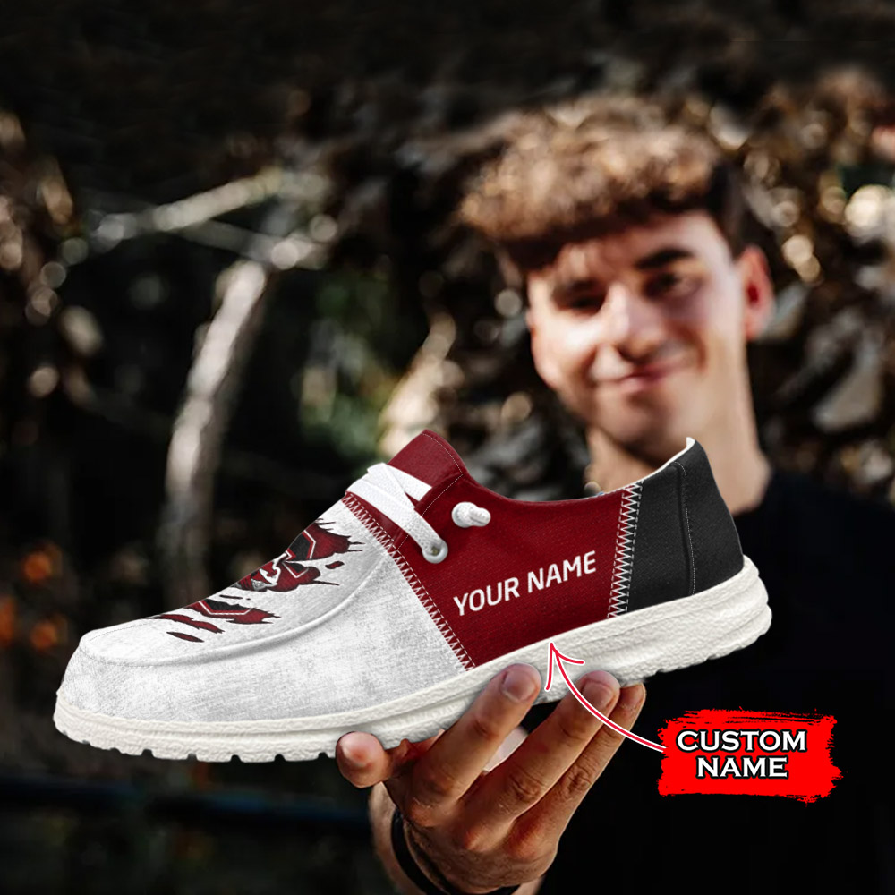 JWFancy NCAA South Carolina Gamecocks Hey Dude Shoes Wally Men's Lace Up Loafers Comfortable For Men And Women