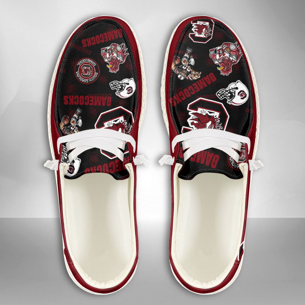 JWFancy NCAA South Carolina Gamecocks Hey Dude Shoes Wally Men's Lace Up Loafers Comfortable For Men And Women