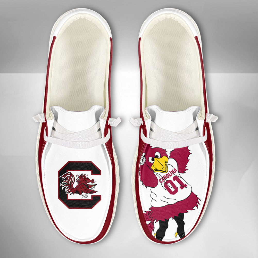 JWFancy NCAA South Carolina Gamecocks Hey Dude Shoes Wally Men's Lace Up Loafers Comfortable For Men And Women