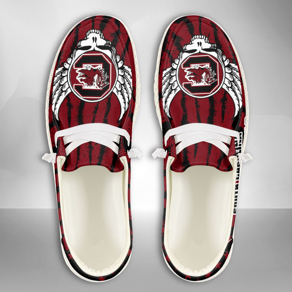 JWFancy NCAA South Carolina Gamecocks Hey Dude Shoes Wally Men's Lace Up Loafers Comfortable For Men And Women