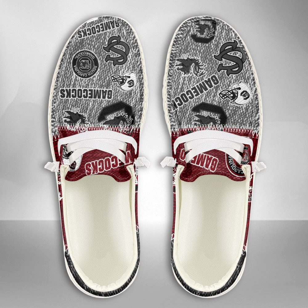 JWFancy NCAA South Carolina Gamecocks Hey Dude Shoes Wally Men's Lace Up Loafers Comfortable For Men And Women