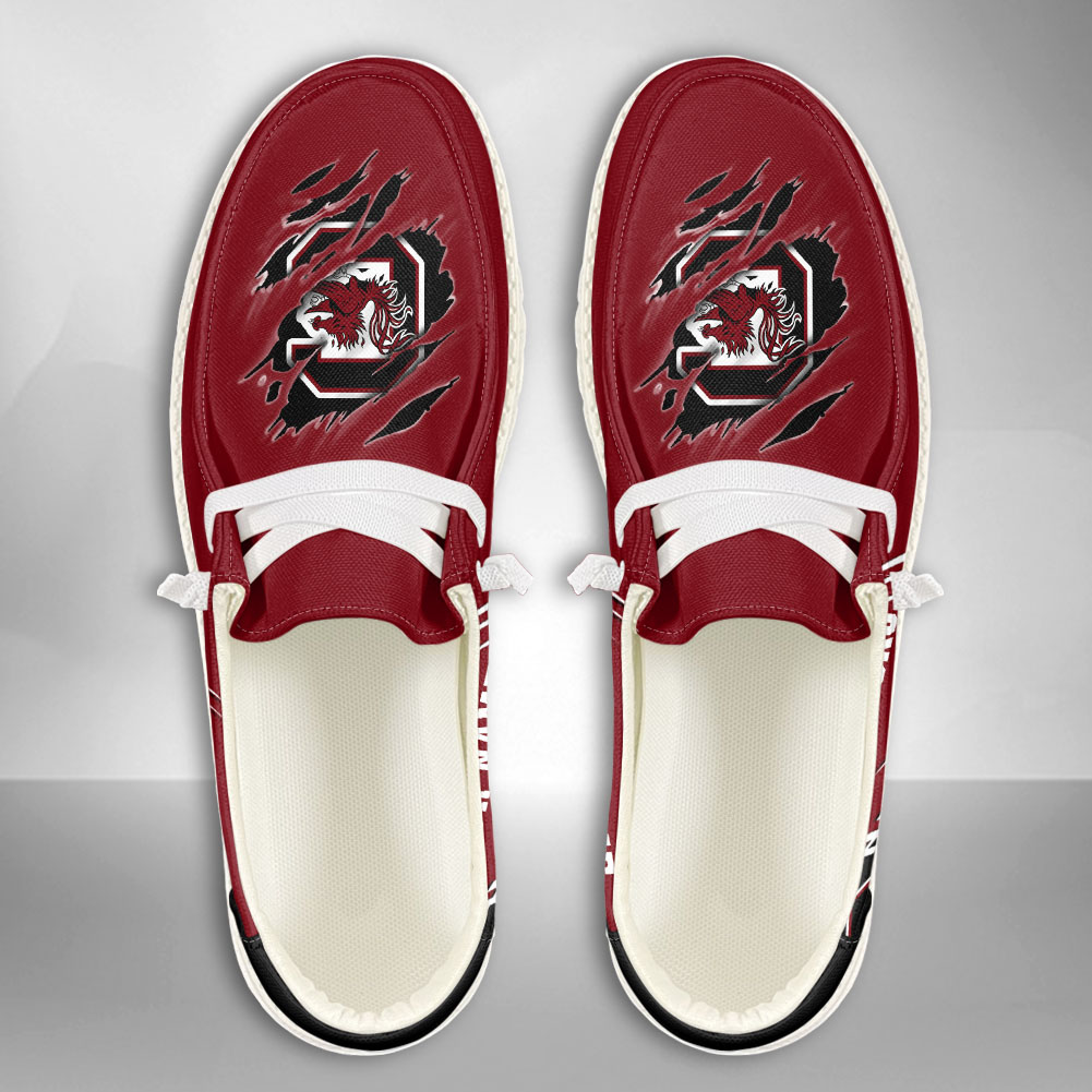 JWFancy NCAA South Carolina Gamecocks Hey Dude Shoes Wally Men's Lace Up Loafers Comfortable For Men And Women