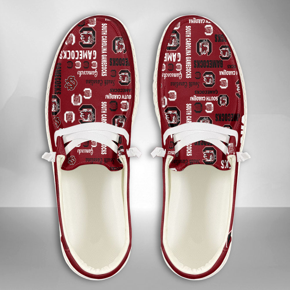 JWFancy NCAA South Carolina Gamecocks Hey Dude Shoes Wally Men's Lace Up Loafers Comfortable For Men And Women