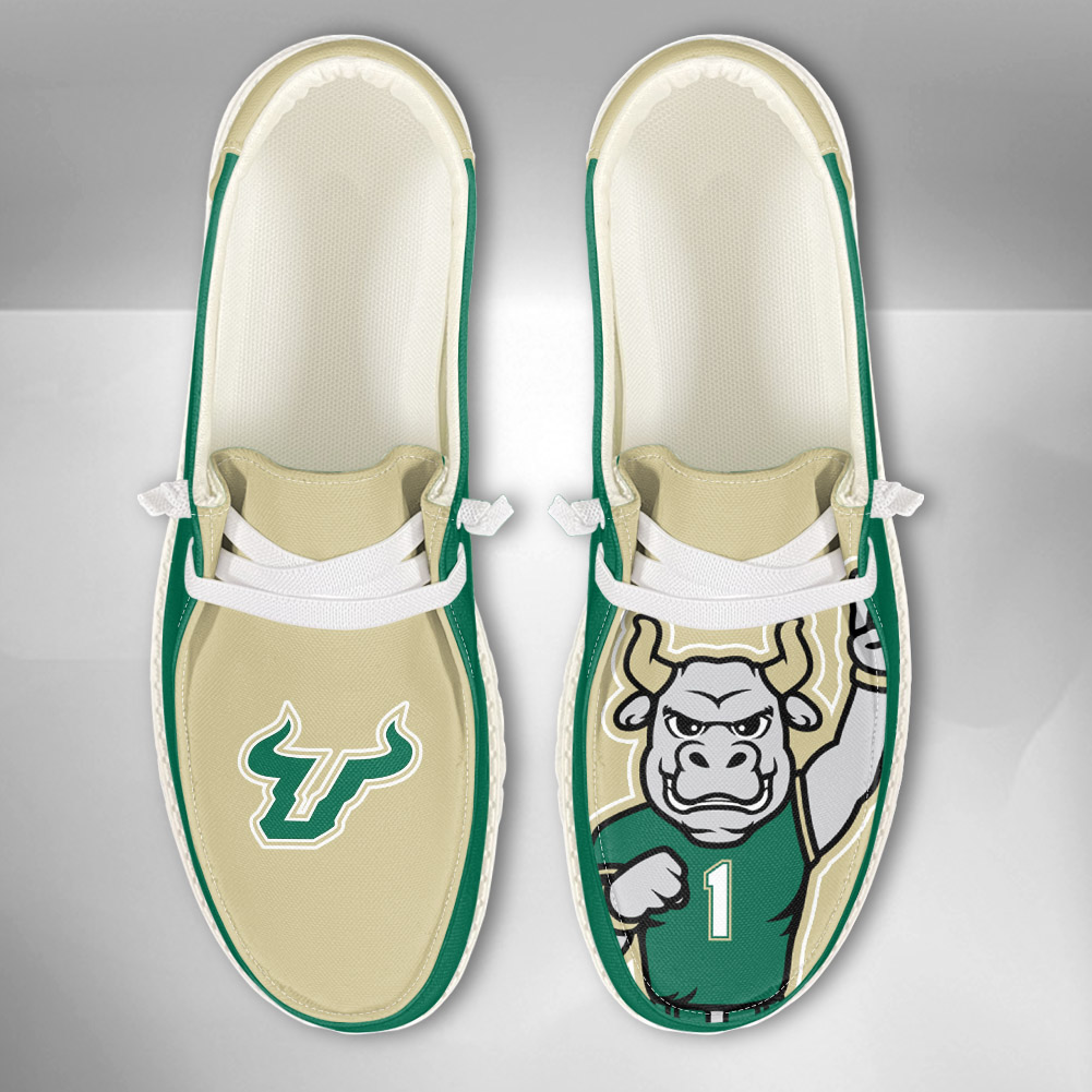 JWFancy NCAA South Florida Bulls Hey Dude Shoes Wally Men's Lace Up Loafers Comfortable For Men And Women