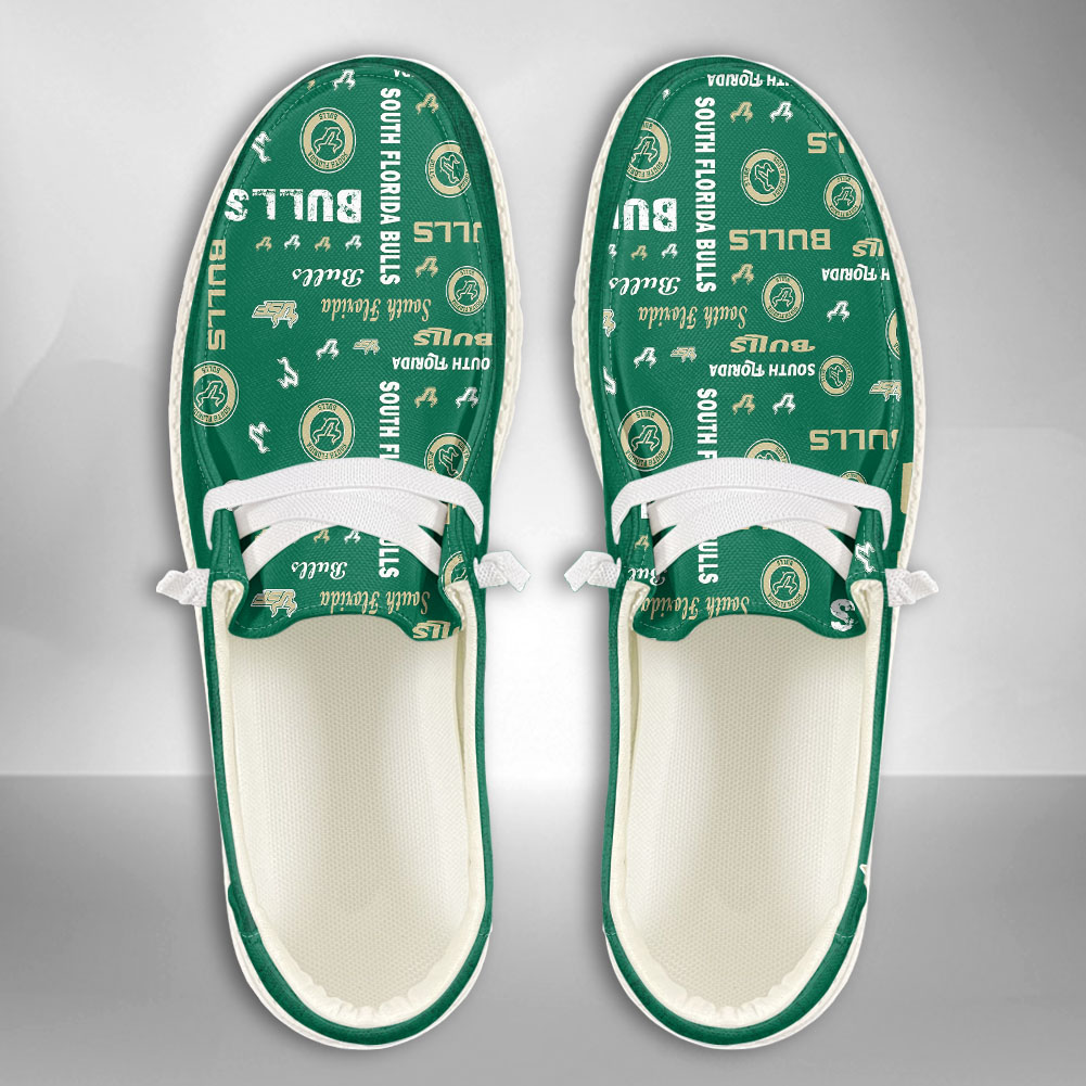 JWFancy NCAA South Florida Bulls Hey Dude Shoes Wally Men's Lace Up Loafers Comfortable For Men And Women