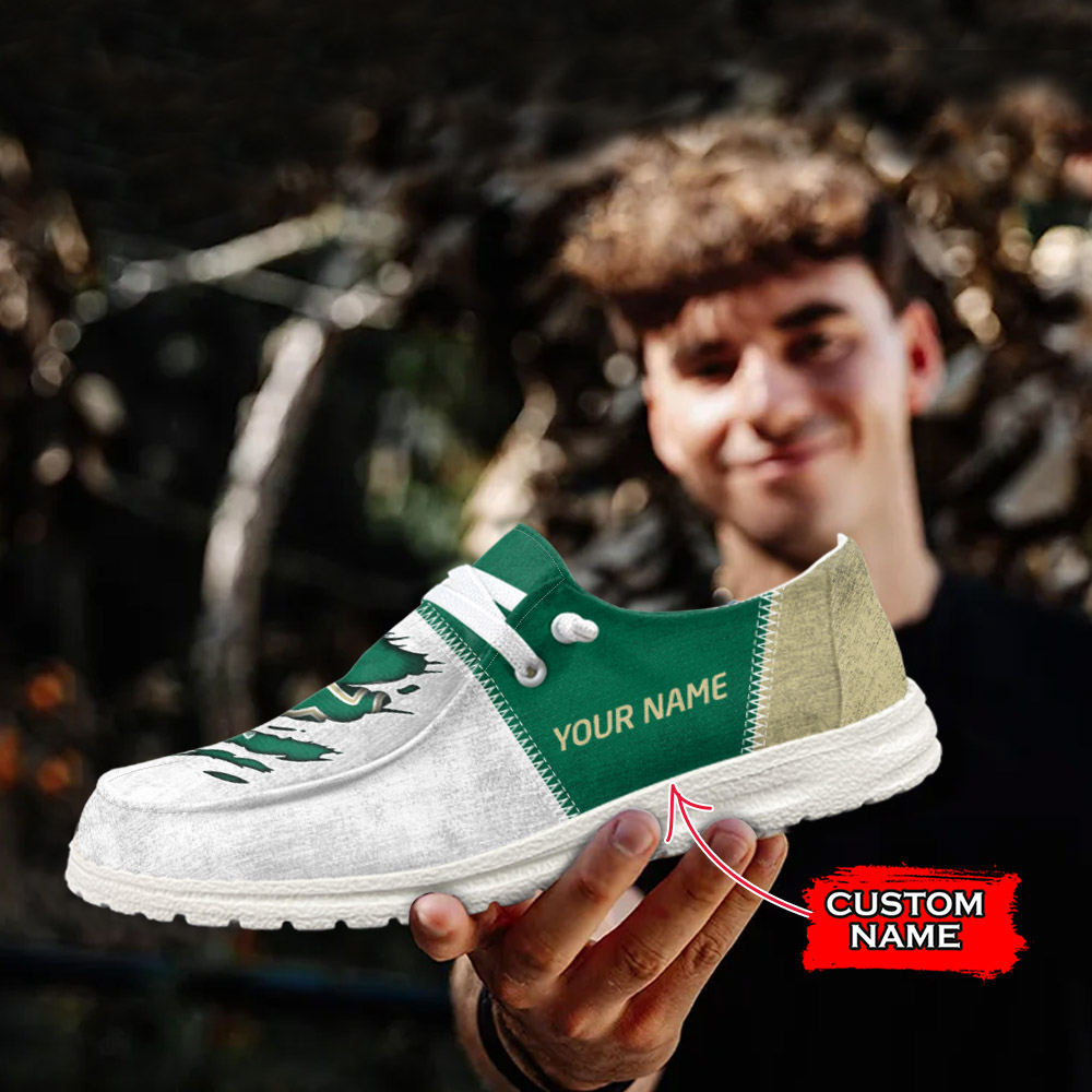 JWFancy NCAA South Florida Bulls Hey Dude Shoes Wally Men's Lace Up Loafers Comfortable For Men And Women