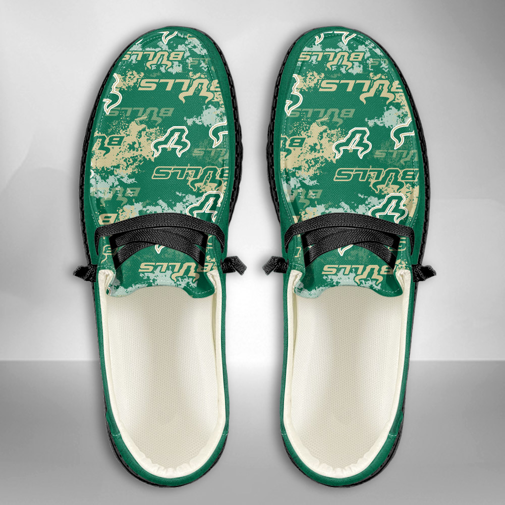 JWFancy NCAA South Florida Bulls Hey Dude Shoes Wally Men's Lace Up Loafers Comfortable For Men And Women
