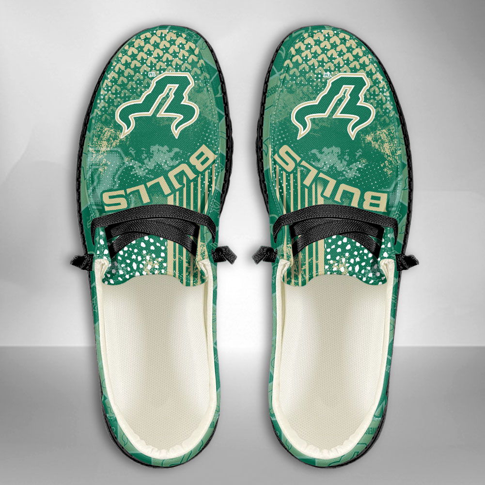 JWFancy NCAA South Florida Bulls Hey Dude Shoes Wally Men's Lace Up Loafers Comfortable For Men And Women