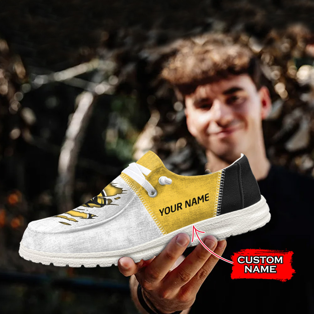 JWFancy NCAA Southern Miss Golden Eagles Hey Dude Shoes Wally Men's Lace Up Loafers Comfortable For Men And Women