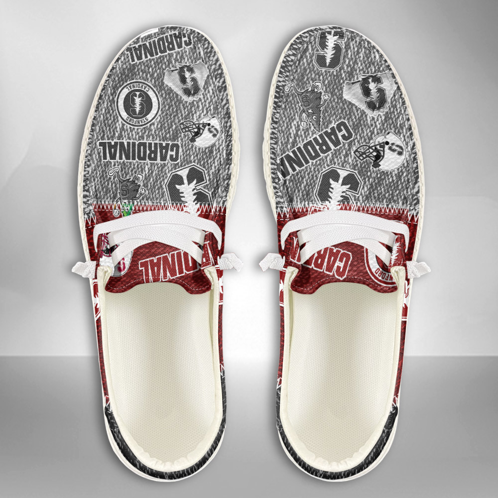 JWFancy NCAA Stanford Cardinal Hey Dude Shoes Wally Men's Lace Up Loafers Comfortable For Men And Women