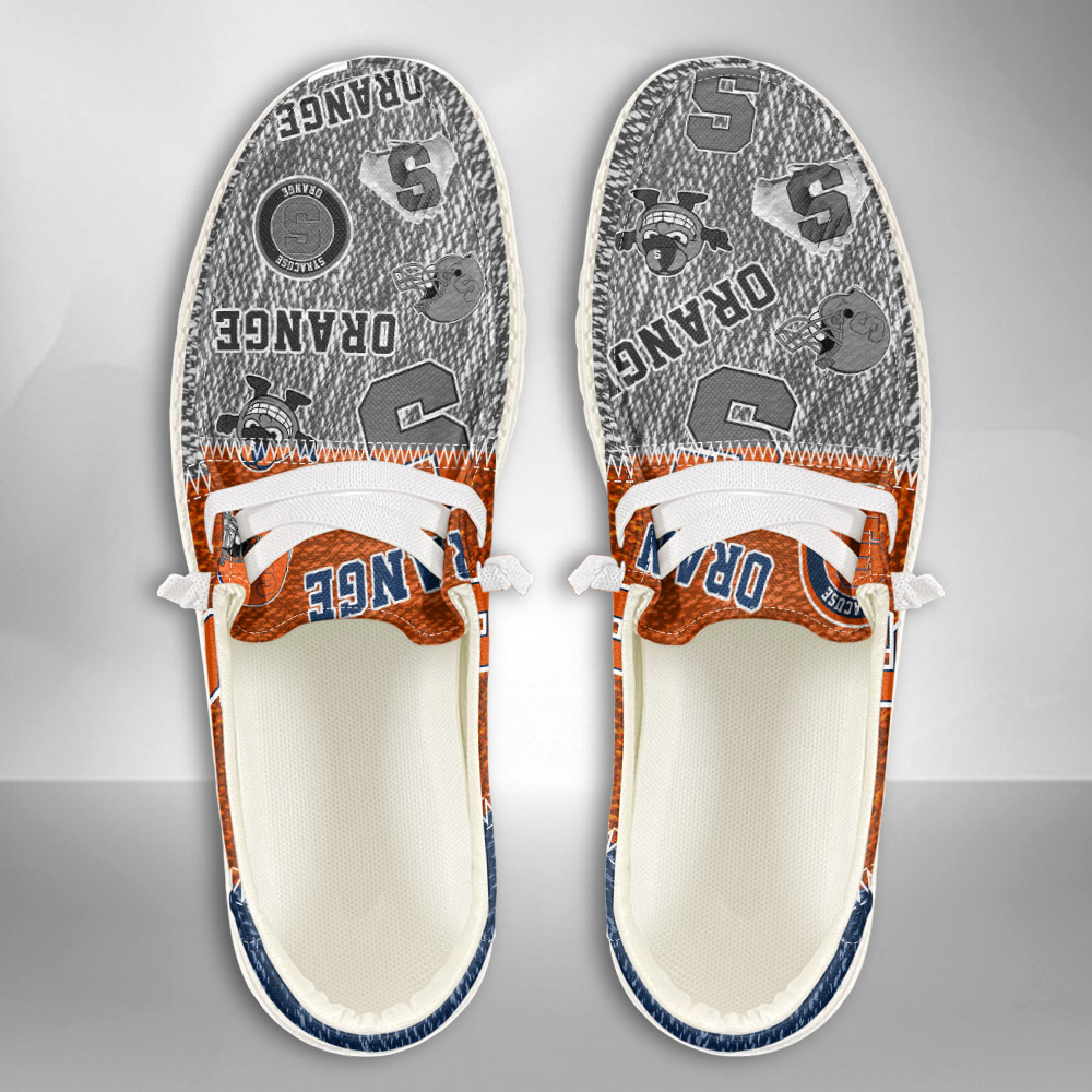 JWFancy NCAA Syracuse Orange Hey Dude Shoes Wally Men's Lace Up Loafers Comfortable For Men And Women