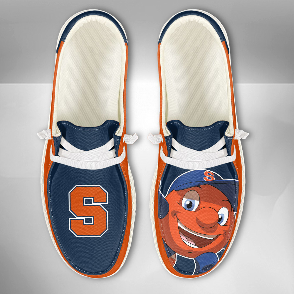 JWFancy NCAA Syracuse Orange Hey Dude Shoes Wally Men's Lace Up Loafers Comfortable For Men And Women