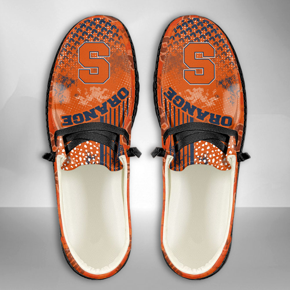 JWFancy NCAA Syracuse Orange Hey Dude Shoes Wally Men's Lace Up Loafers Comfortable For Men And Women