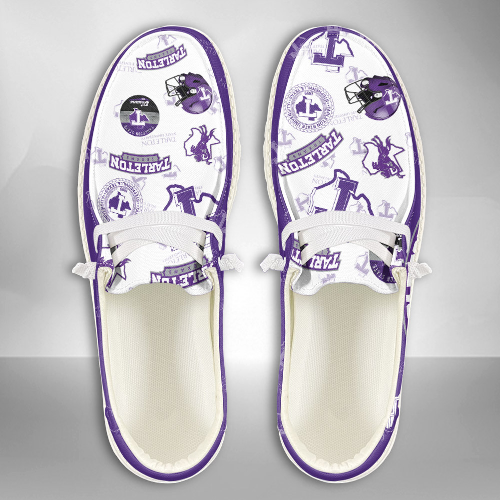 JWFancy NCAA Tarleton State University Hey Dude Shoes Wally Men's Lace Up Loafers Comfortable For Men And Women