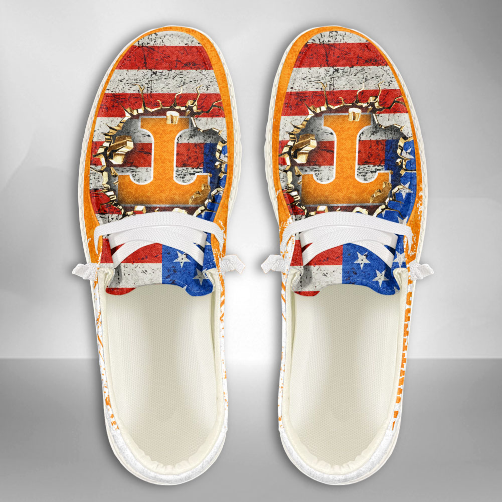 JWFancy NCAA Tennessee Volunteers Hey Dude Shoes Wally Men's Lace Up Loafers Comfortable For Men And Women