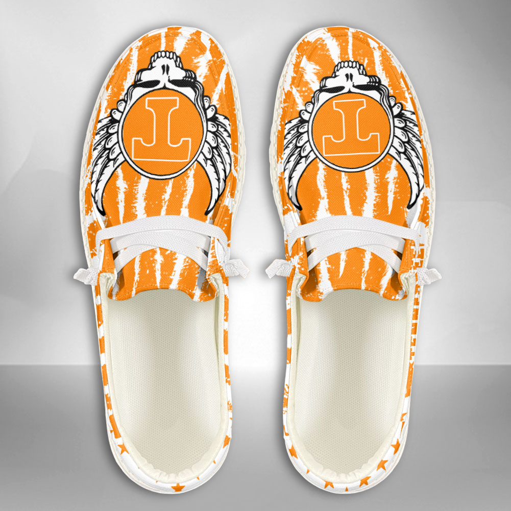 JWFancy NCAA Tennessee Volunteers Hey Dude Shoes Wally Men's Lace Up Loafers Comfortable For Men And Women