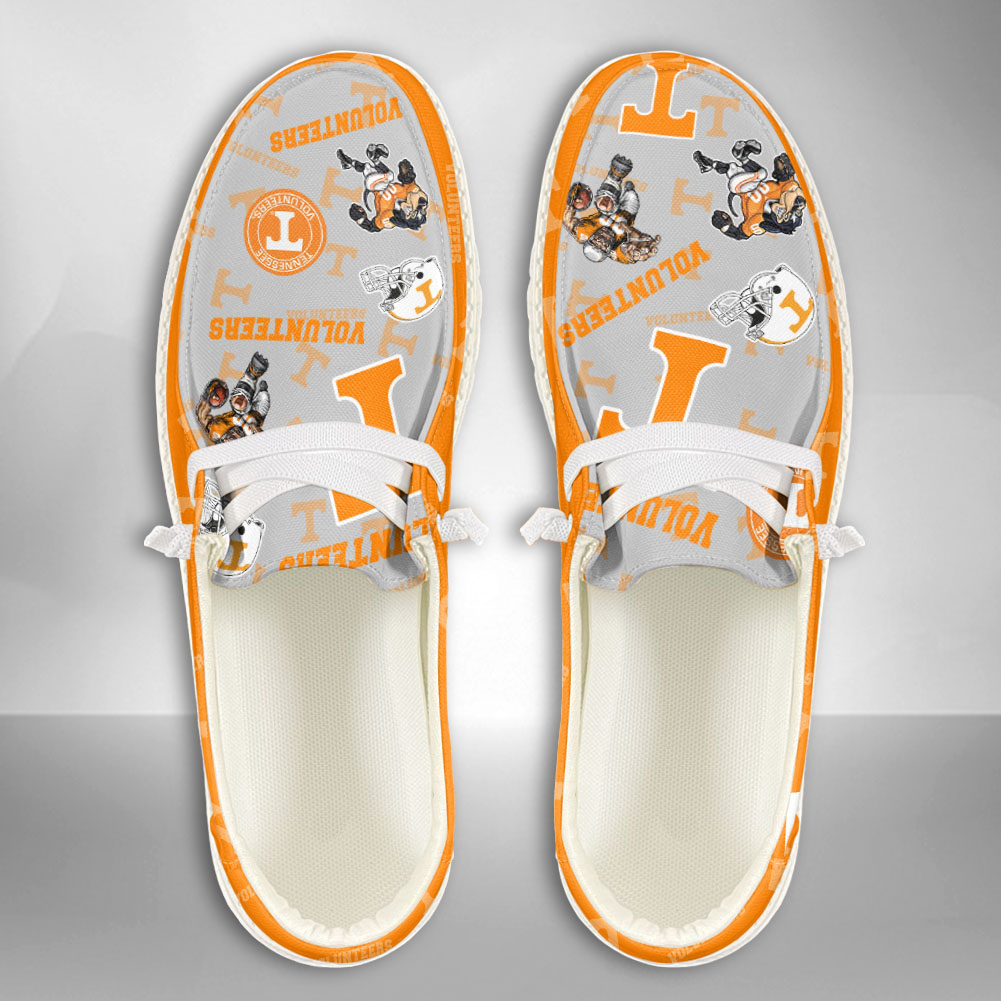 JWFancy NCAA Tennessee Volunteers Hey Dude Shoes Wally Men's Lace Up Loafers Comfortable For Men And Women