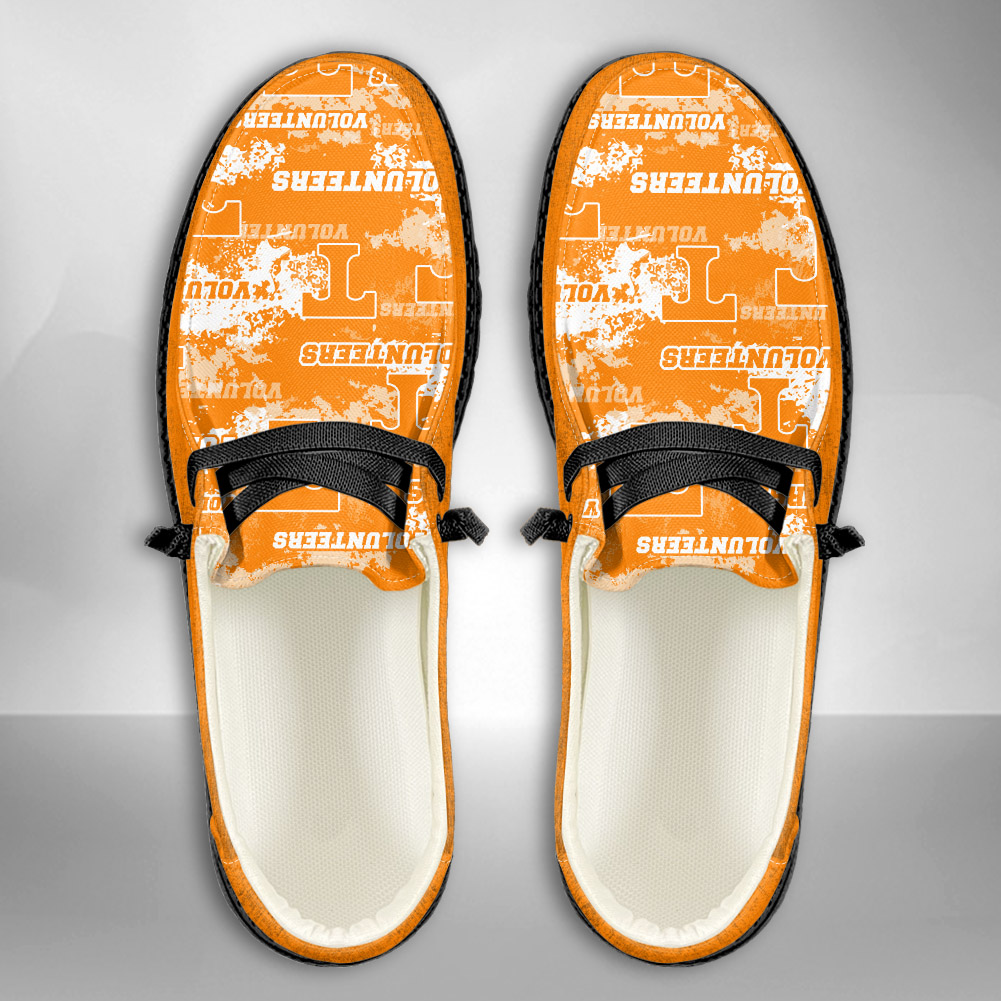 JWFancy NCAA Tennessee Volunteers Hey Dude Shoes Wally Men's Lace Up Loafers Comfortable For Men And Women