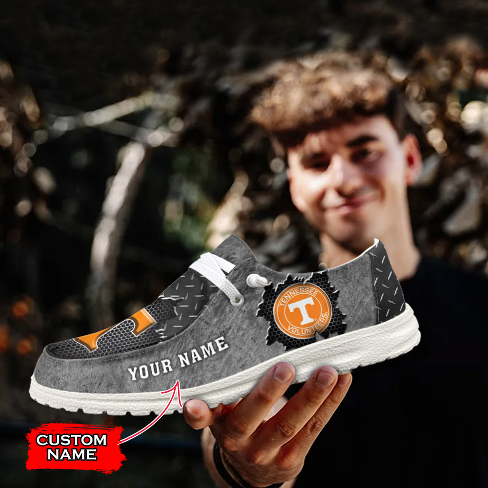 JWFancy NCAA Tennessee Volunteers Hey Dude Shoes Wally Men's Lace Up Loafers Comfortable For Men And Women