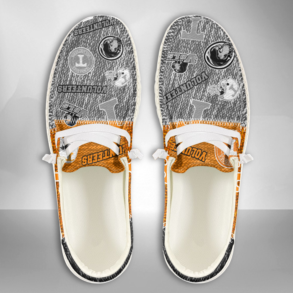 JWFancy NCAA Tennessee Volunteers Hey Dude Shoes Wally Men's Lace Up Loafers Comfortable For Men And Women