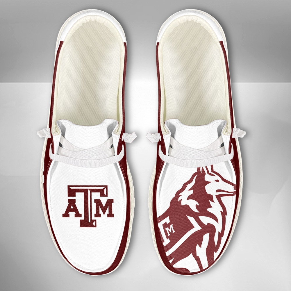 JWFancy NCAA Texas A&M Aggies Hey Dude Shoes Wally Men's Lace Up Loafers Comfortable For Men And Women