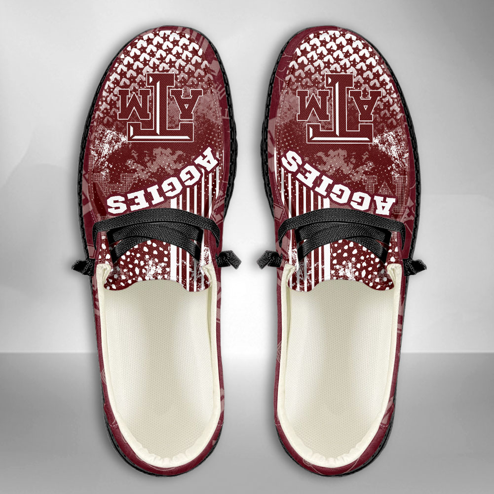 JWFancy NCAA Texas A&M Aggies Hey Dude Shoes Wally Men's Lace Up Loafers Comfortable For Men And Women